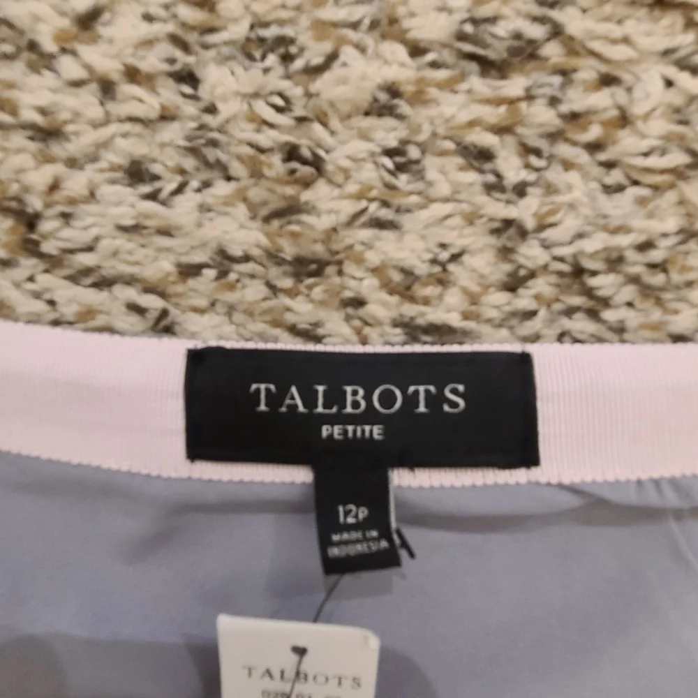Talbots Buffalo Plaid Wool Blend Skirt Pink And Gray Size 12P Petite NWT